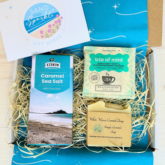Cornish Gift Set - Letterbox - with handmade Cornish soap, artisan Cornish chocolate and herbal tea