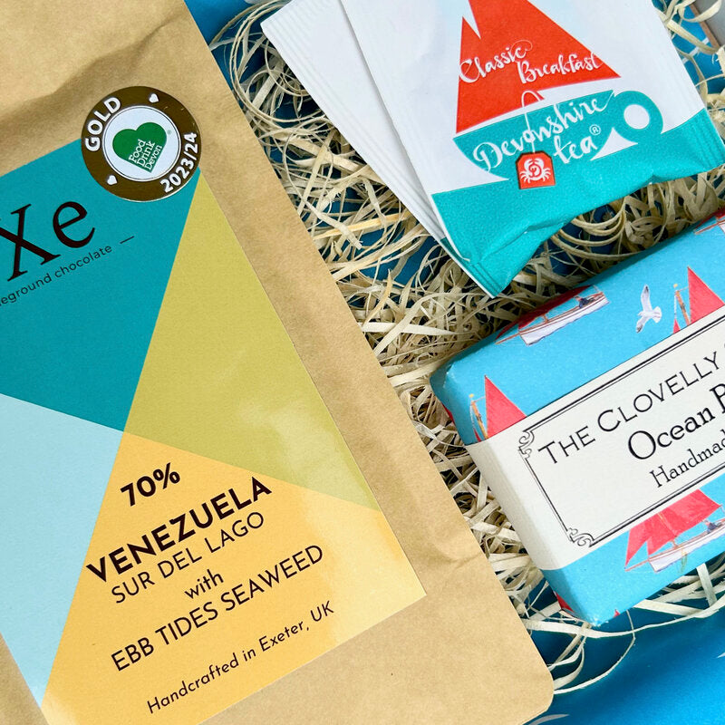 Devon Gift Set - Letterbox - with Devon chocolate, handmade ocean breeze soap and Devonshire Tea