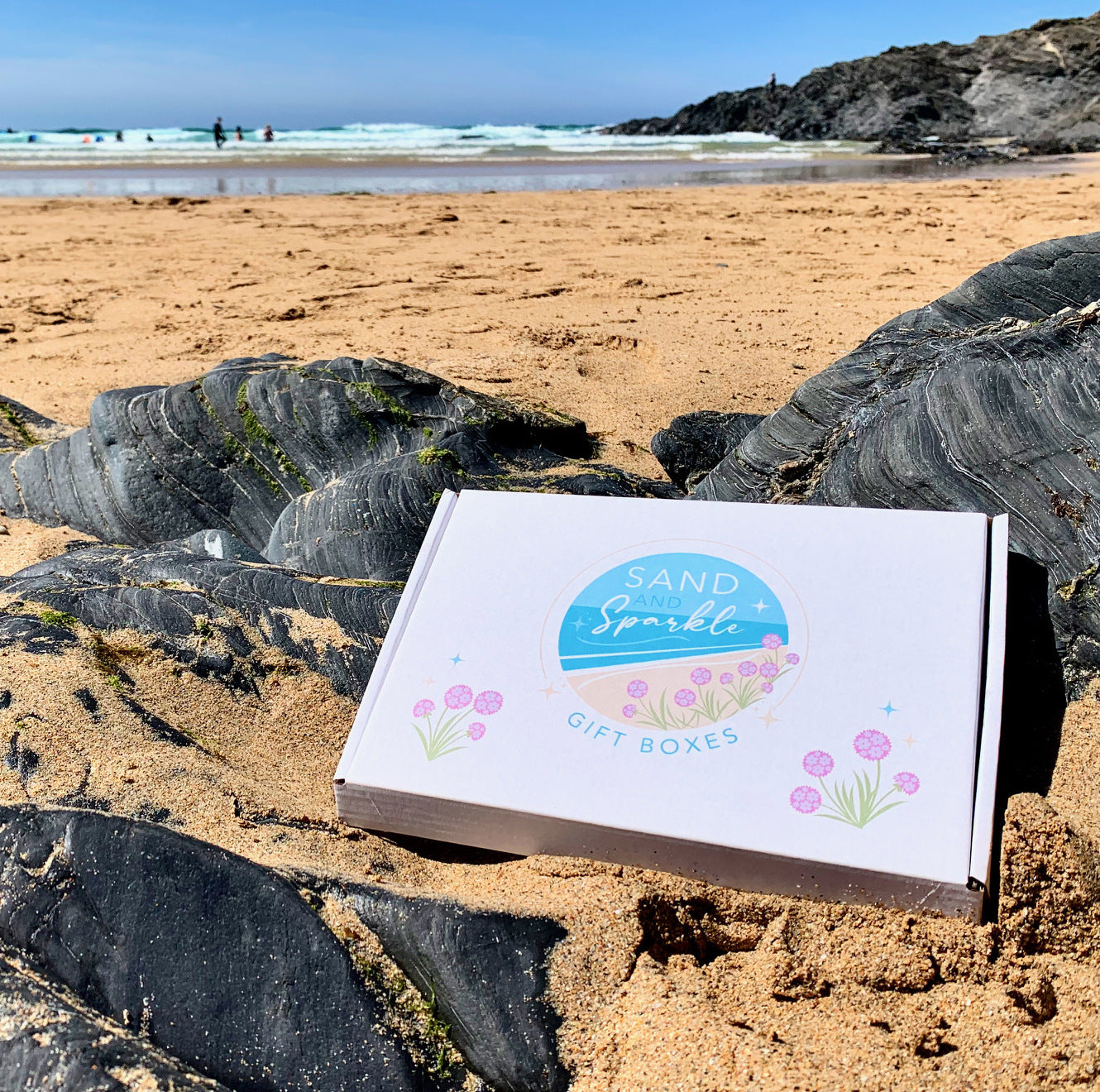 Letterbox Gift Set from Sand and Sparkle on the beach in Cornwall